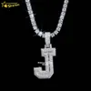 Gioielli hip hop lettera personalizzata iniziale 925 argento ghiacciato vvs ciondolo diamantato moissanite per collaudo