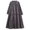 Robes décontractées robe française Femme Automne printemps 2024 Coréen Version coréenne Line-Taille ART IMPRIMÉ ART RETRO LONG LONG Z4128