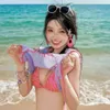 Netizen Pure Desire Style Sexy Spicy Girl Bikini Four Piece Knitted Cover Up Beach Photo Show White Vacation Swimsuit Girl