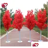 Decorative Flowers Wreaths Wedding Decoration 5Ft Tall 10 Piece/Lot Slik Artificial Cherry Blossom Tree Roman Column Road Leads Fo Dh1Pp