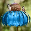 Decoraciones botella de alimentador de aves con soporte de metal en forma de metal decoración de jardín al aire libre accesorios de contenedor de alimentador de aves de coneftlower