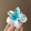 Gradient Grand Fleur Clip de cheveux acrylique pour femmes épingles à cheveux sucrées Crab Cramp Barrettes Hawaiian Accessoires