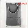 Aufbewahrungskörbe 1/2/3pcs Klappende Wäscherei Korb Wand Hanging Mesh Waschbeutel Schmutzige Kleidung Aufbewahrungstaschen Home Badezimmer wasserdichtem Korbrahmen