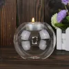 Candles European Style Round Glass Candle Holder Christmas Halloween Dining Table Candlesticks Wedding Party Centerpieces Decorations