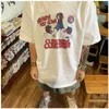 Men's T-Shirts Fashionable Korean casual printed cartoon mens T-shirt Y2K personalized cotton street hip-hop couple half sleeved topL2404