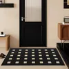Tapijten tpr niet-slip mat pvc keuken geweven matten voor vloerloper tapijten vlek resistent staand met achtergrond lichtgewicht zwart wit zwart wit