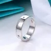 Enkelrad diamant titanium stål silver kärlek ring lyxiga män och kvinnor rosguld ring designer par smycken gåva med låda