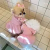 Ropa para perros ropa de cachorro vestido rosa a cuadros de cuadros de verano falda gato chaleco de cabello dulce cabello gratis