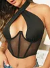 Tanks pour femmes Camis Sexe Sangle croix serrée Ajustement CORSET CIRMOSION CIRCONFÉRENT