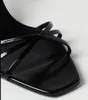 Summer Sandal Opyum Heeled Sandal Glazed Leather 85/100mm Heel Ablack Leather High Heels Strap Open Toe Wedding Party Dress Shoes 35-42box