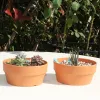 Décorations Imitation Pot en terre cuite pour plantes jardinière succulent avec trou de drainage cactus contenants de plantes