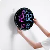 Zegary ścienne RGB LED Zegar wyświetlacza 11 cali duży kalendarz alarm temperaturowy dla ciężkiego śpiącego z pilotem
