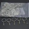 Keychains Metal Blank Keyring Keychain Split Rings KeyFob Key Lobster Clasp Chain Pendant Ring rostfritt stål