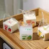 Canecas 1pc Milk Carton Cup Recipiente quadrado Copos de café da manhã Kawaii Glass Glass Clear Mini Creamer Jug Caneca