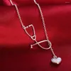 Colliers de pendentif 925 Charmes Mariage Silver plaqué Femmes Collier Doctor Stethoscope Lariat Bijoux mignon Nice Lady Cadeau