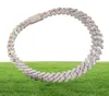 19mm wide heavy chain iced out bling diamond Curb Cuban link chain hip hop chain necklace1296113