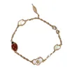 Peoples choice to go essential bracelet Rose Gold vanly Ladybug Bracelet High Red Jade White with common Cleefly