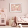 World Map Canvas Painting Pastel Animal Theme Educational Wall Art Nordic Posters and Prints Pictures for Kids Room Decoration 240426