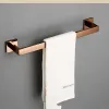 Set roségold Edelstahl Wallmounted Robe Haken Toilettenpapierhalter Handtuch Handtuch Ring Badezimmer WC -Zubehör Sets