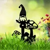 Gartendekorationen 1PC Metall Black Gnome Stakes Dekoration süße dekorative Outdoor -Statuen für Liebhaber Hof