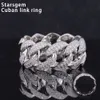 Starsgem Mosan Cuban 925 Sterling Silver VVS Mossanite Diamond Hiphop Hip Hop Mens Moissanite Link Ring