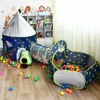 3 In 1 Portable Rocket Childrens Tent Toys Camping Tent Kids Ball Pool For Children Play House Crawling Tunnel Pop-up Tent 240419