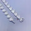 2023 Projekt mrożony moissanite Diamonds Baguette Hip Hop Bust Down Custom Made Heart Tinnis Chain