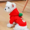 Dog Apparel Christmas Elk Couple Dress Hoodie Cat Autumn Winter Red Year Celebration Lapel Pet Clothing