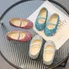 Sandalen Mädchen Lederschuhe für Hochzeitsfeier Bling Glitzer Strass Kinder Wohnungen Kinderschuhe Prinzessin Schuhe Klassische Modekleiderschuhe