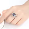 Pierścienie zespołowe Rose Gold cyrkon Pierścień Kobieta Magiczne pięknie akcesoria zaręczynowe Ball Cubic Zirconia Jewelry Classic Fashion Drop Gelive Dh7jr