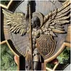 Novelty Items Scptures Angel Statue Creative Scpture Decoration Protector Saint Michael Archangel Figurines Desktop Gifts For Yard Hom Dhuv5