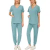 Uniformer Kvinna skrubba Set Nurse Beauty Salon Workwear Clinical Scrubs Top Pant Spa Doctor Nursing Tunic Suit 240428