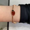 Peoples choice to go essential bracelet Rose Gold vanly Ladybug Bracelet High Red Jade White with common Cleefly