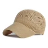 Ball Caps Summer Womens Hollow Baseball Hat Breathable Knitted Holiday Mesh Bone Gorras Adjustable Sun Hombre Q2404291