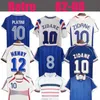 1998 French Retro Soccer Jerseys 1982 84 86 88 90 96 98 00 02 04 06 Zidane Henry Maillot de Foot Rezeguet Football Shirt French Club Classic Vintage Jersey Bluza