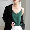 Women's Tanks Camis Womens suspender V-neck basic white black sleeveless satin tube vest Womens summer Y2K vestL24029