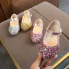 Sandals Girls Princess Leather Shoes Spring Autumn Sequins Fashion Children Dance Flats Shoes Fashion Versatile Kids Dress Single Shoes