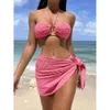 NOUVEAU BIKINI SEXY BIKINI TROIS PIÈCES COULEUR COLLE COULEUR DE COULEURS