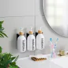 Réglez 300/500 ml de distributeur de salle de bain shampooing et revitalisant bouteille de savon de douche apothicaire lotion mural bambou pompe savon distributeur de savon