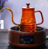 Sets Handmade Glass Gooseneck Hand Drip Coffee Pot Heatresistant Glass Pour Over Coffee Tea Kettle Maker for Cafe Barista Gas Stove