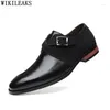 Chaussures décontractées hommes formels classiques coiffeur robe noire de moine pour mode italien plus taille masculine zapatos