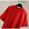 T-shirts pour femmes T-shirts rétro Patchwork T-shirt à manches courtes Femme 2024 Summer Korean Style lâche mincer-midi