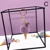 Keychains Lanyards Nieuwe Ice Cream Keychain Heren pluche en donzige sleutelhanger ring hanger Keyholder Charm Pack sieraden geschenken Q240429