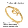 Bandringen Vintage Egyptische Horus Eye vrouwelijke symboolring roestvrij staal Wedjat vingerbeschermer sieraden cadeau Q240429