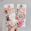 Haaraccessoires 3 stuks/set kunstmatige bloemhaarclips geschikt voor kinderen meisjes haar schattig roze bloem emmer haar decoratieve hoofddeksel haaraccessoires wx
