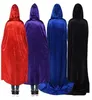 halloween costumes witch hood cloak festive party Medieval vampire wizards Velvet Hooded Cloaks Wicca Long Robe for adult children2427295