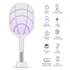 Electric Bug Zapper Racket Mosquito Killer Fruit Fly Swatter Zap LED Lighting Lamp 3 Layer Safety Mesh Safe to Touch 240415