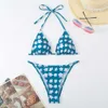 Women's Swimwear 2024 New Swimsuit Hanging Neck Buckle Triangle Bag Sexy Casual Swimsuit