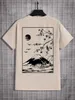 T-shirts voor heren Tokyo Sakura Mount Fuji Visitekaartje T-shirt Men Mode T Kleding Katoen Summer Casual Tops Hip Hop Loose Cotton T-Shirt Y240429