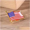 Andere feestelijke feestbenodigdheden Amerikaanse vlag Rapel Pin Verenigde Staten USA HAT TIE TAK BADGE PINS MINI -broches voor kledingzakken Decorati otkqw